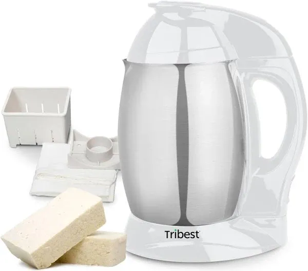 Tribest SB-132 Soyabella Automatic Soy and Other Plant-Based Milk Maker with Tofu Kit (White/Stainless Steel)