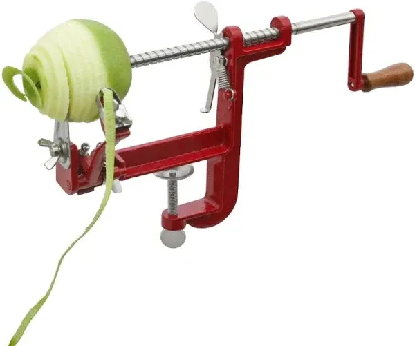 Victorio Clamp Mounted Base Apple Peeler Cast Iron Peeler Red with Manual NEW 