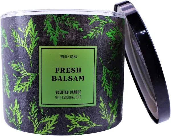 White Barn Bath & Body Works Fresh Balsam Scented Candle 3 Wick 14.5OZ