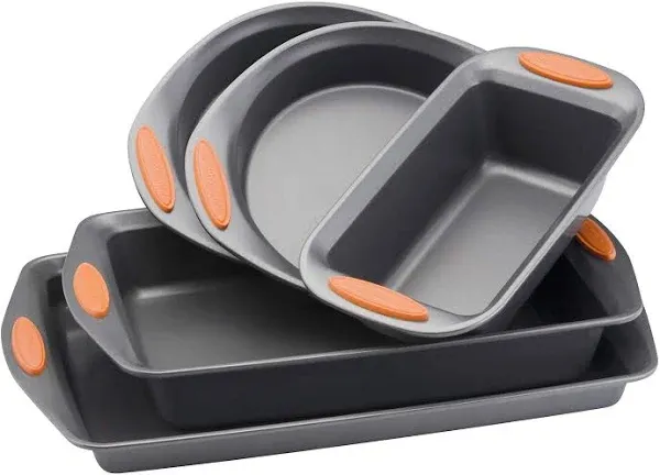 Rachael Ray 5-Piece Non-stick Bakeware Set Carbon Steel Cake Pan Baking Sheet