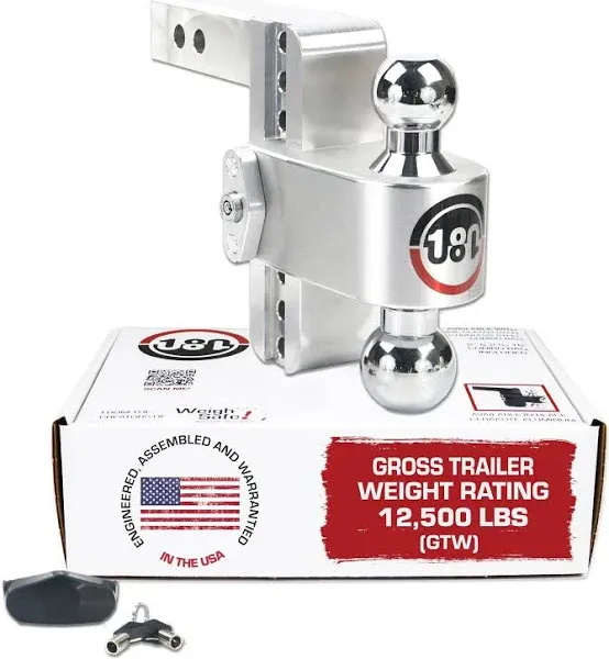 Weigh Safe 180 Hitch - Adjustable Trailer Hitch Ball Mount - 6&#034; Adjustable Dr...