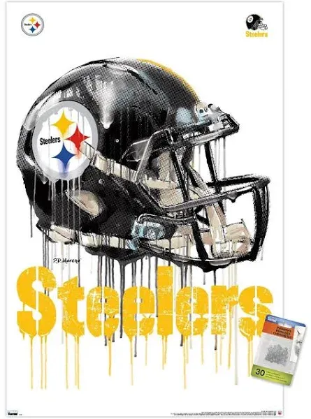 Trends International NFL Pittsburgh Steelers Drip Helmet Wall Poster