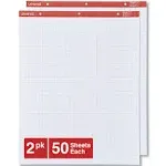 Universal Recycled Easel Pads Quadrille Rule 27 x 34 White 50-Sheet 2/Ctn