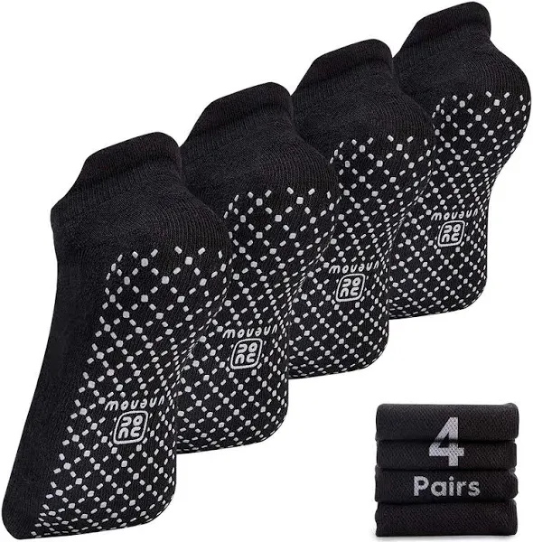 Unenow Unisex Non Slip Grip Socks with Cushion for Yoga Pilates Barre Home &amp; Hos