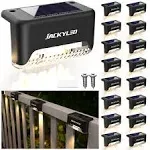 JACKYLED 16 Pack, Step Lights Waterproof LED Solar Power  Assorted Colors 