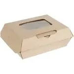 Burrows Paper Eco-Flute Windowed Meal Box, 5 inch Length x 4 inch Width x 2.25 inch Depth, Kraft Cardboard | 300/Case