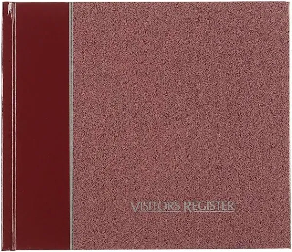 National Visitor Register Book Burgundy Hardcover 128 Pages 8 1/2 x 9 7/8 57803