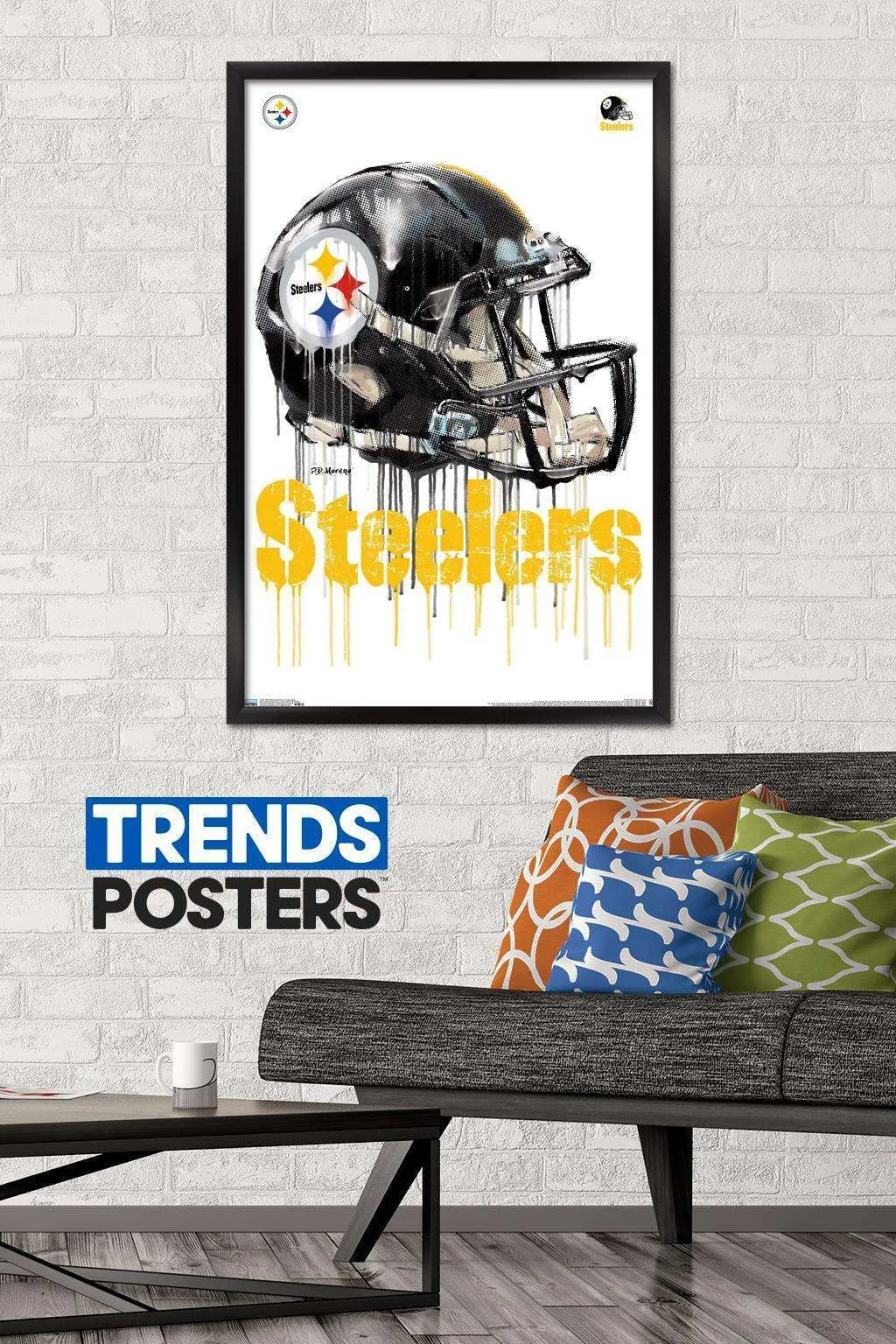 Trends International NFL Pittsburgh Steelers Drip Helmet Wall Poster