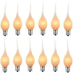 SOTOPOO 12 Pack Silicone Dipped Candle Light Bulbs Electric Candle Bulbs, for Chandeliers Window Candle Replacement Bulbs & Candelabra Light Bulbs, Clear