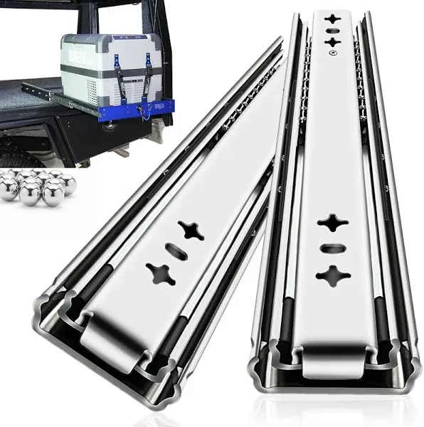 YENUO Heavy Duty Drawer Slides Full Extension 12 14 1618 20 22 24 26 28 30 32 34 36 38 40 Inch Side Mount Ball Bearing Metal Rails Track Guide Glides Runners 250 Lb 1 Pair (12 Inch, Without Lock)