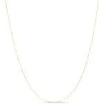 14K 18 inch Yellow Gold 0.45mm Shiny Classic Box Chain with Spring Ring Clasp, Women's