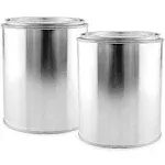 Empty Quart Paint Cans with Lids 2 Pack; Unlined Metal Paint Cans Value Pack