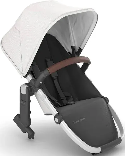 UPPAbaby RumbleSeat V2+ Second Lower Seat/Compatible with Vista V2 and Vista V3 / Adapters, Bumper Bar, Bug Shield Included/Stella (Grey Brushed Mélange/Silver Frame/Chestnut Leather)