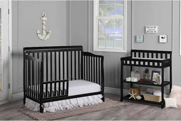 Dream On Me Ashton 4-In-1 Convertible Crib In Grey, Greenguard Gold, JPMA Certified, Non-Toxic Finishes, Features 4 Mattress Height Settings, Made Of Solid Pinewood