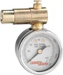 Presta-Valve Dial Gauge with Pressure Relief: 30psi