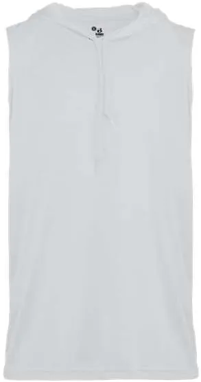 Badger Sports B-Core Sleeveless Hood Tee White Medium