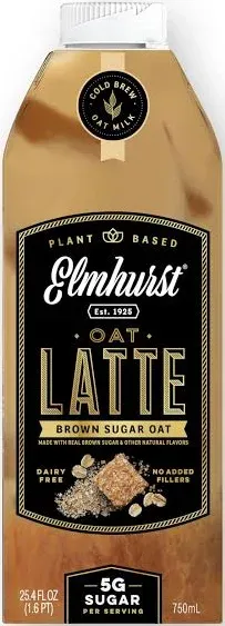 Elmhurst 1925, Brown Sugar Oat Latte, Vegan, 25.4 Ounce (Pack of 6)