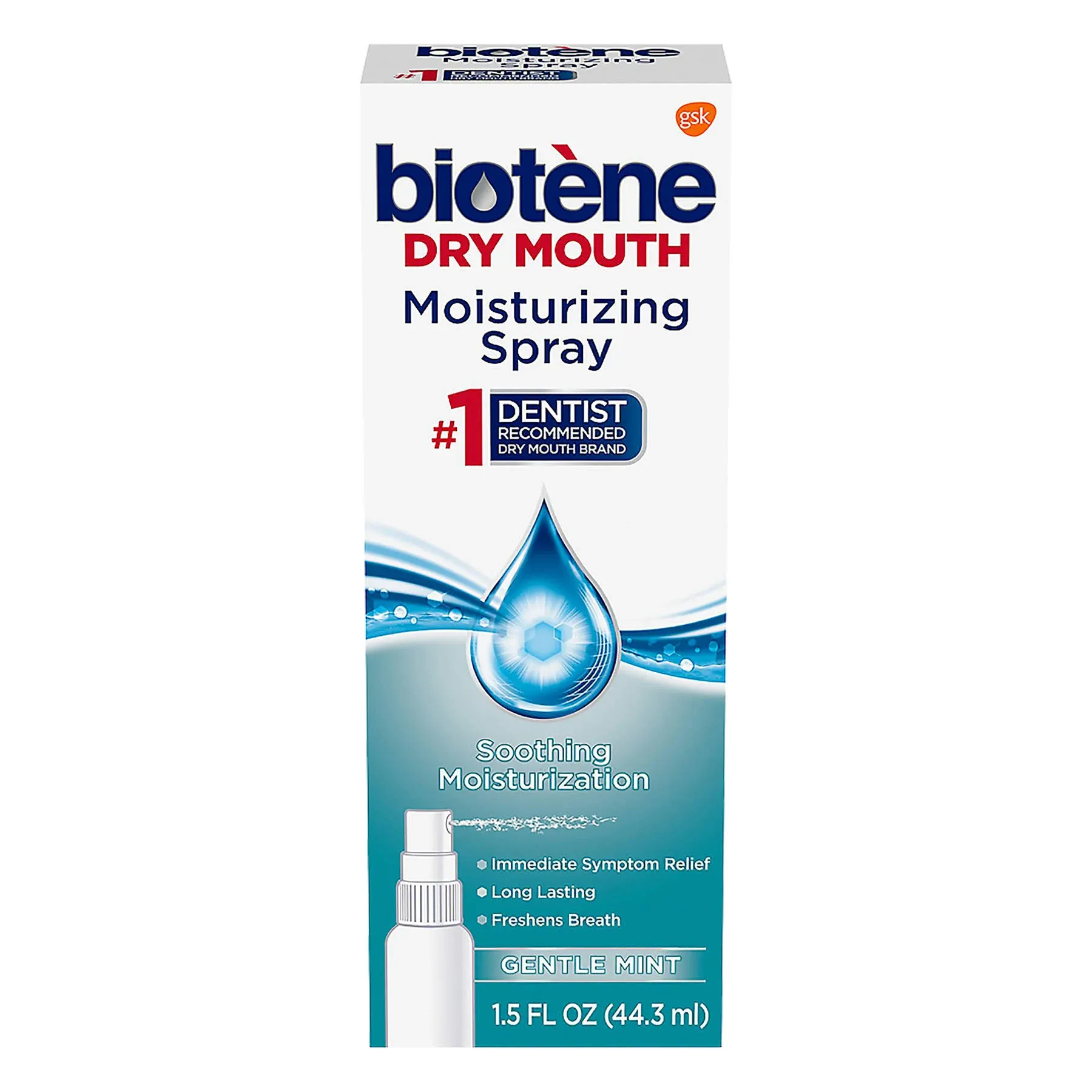 Biotene Moisturizing Mouth Spray Gentle Mint 1.5 oz Box