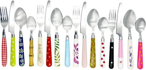 Gypsy Color Mix and Match Lifestyle Cutlery and Eating Utensils Gift Set of 16 Sets