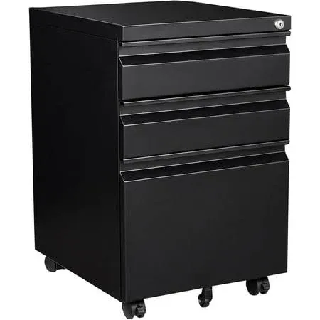 3 Drawer Mobile File Cabinet with Lock