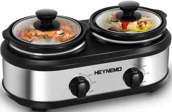 HEYNemo Double Slow Cooker Buffet Servers and Warmers