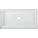 Swiss Madison Voltaire 60" x 32" Acrylic White, Single-Threshold, Center Drain, Shower Base