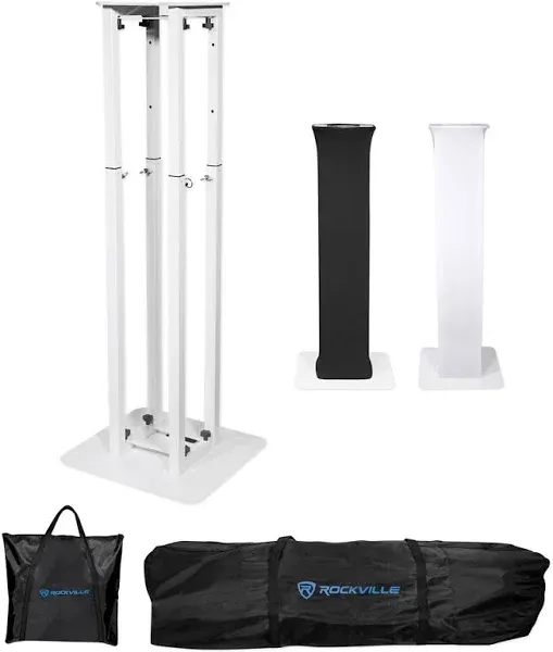 Rockville RTP32W Totem Moving Head Light Stand+Black+Wh<wbr/>ite Scrims+Carry Bags