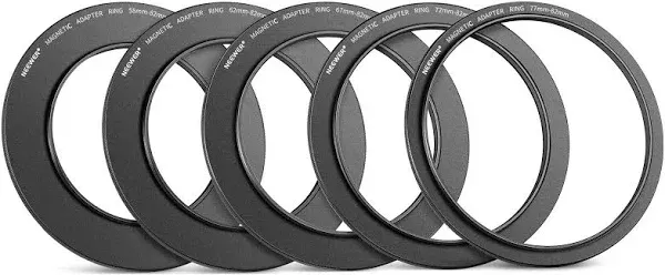 NEEWER Magnetic Step Up Filter Ring Adapter Kit: 58-82, 62-82, 67-82, 72-82, 77-82 Lens Filter Adapters, Compatible with K&F NEEWER Magnetic 82mm Filters on 77mm/72mm67mm/62mm/58mm Camera Lens