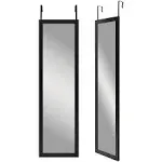 15x51 Black Over The Door Mirror - Full Length Hanging Door Mirror for