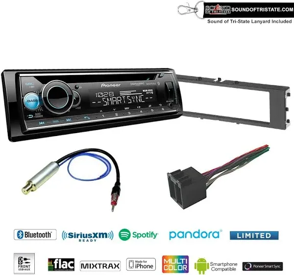 Pioneer DEH-S6220BS CD Receiver + Install Harness+ Dash Kit Fits 1996-1999 Audi A4/A4 Quattro 1998-1999 Audi A6 (DOES NOT WORK WITH BOSE)