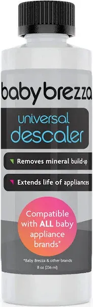 Baby Brezza Descaler 8 oz. Made in USA. Universal Descaling Solution and Other Baby appliances. Removes Mineral Build-up and extends Your Machine’s lifespan (Pack of 2)