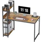 Cubicubi Computer Desk 47 inch with Storage Shelves Study Writing Table for Home Office,Modern Simple Style, Rustic Brown