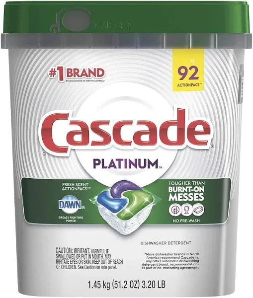 Cascade Platinum Dishwasher Detergent ActionPacs Fresh Scent - 14 count