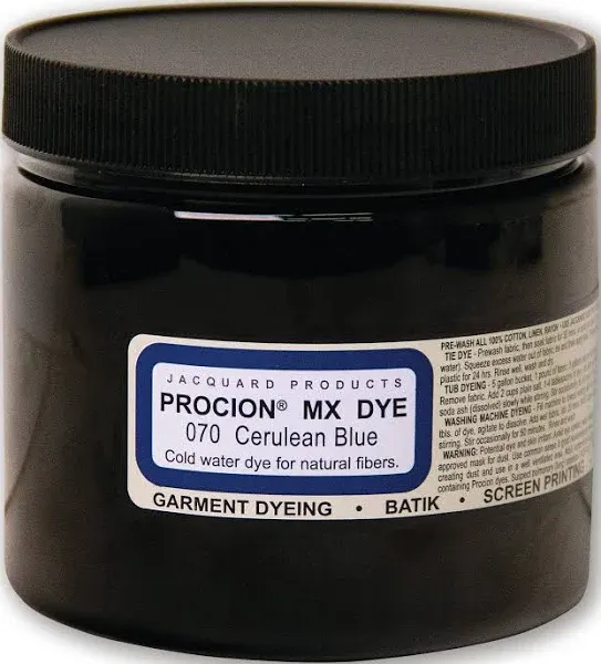 Jacquard Procion MX Fiber Reactive Cold Water Dye - Cerulean, 2/3 oz jar