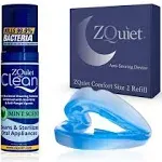 Zquiet Anti-Snoring Mouthpiece Solution - Comfort Size #2 (Single Device) + Cleaner (1.5oz bottle) - Made in USA Snoring Solution for A Better Night’s