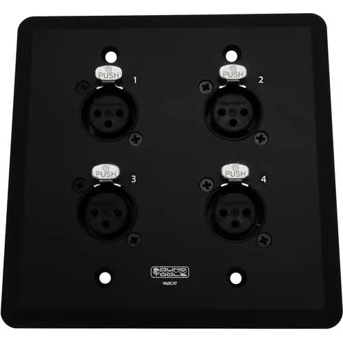 SoundTools WallCAT FX-B Wall Plate with Four XLR 3-Pin Female Connectors WC121-B