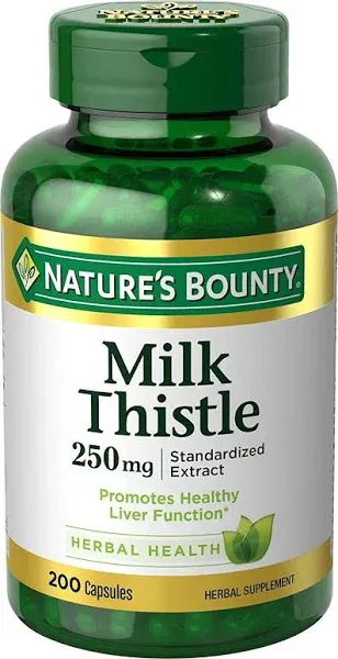 Buy Milk Thistle Capsules 200 Count By Nature's Bounty | Herbspro.com