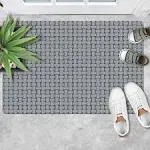 Shape28 Floor Mat Ultra-Thin Kitchen Rug with Non Slip Rubber Backing 35”x23” Grey Design 5C