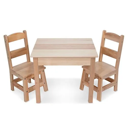 Melissa & Doug® 3pc. Solid Wood Table & Chairs Set