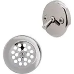 Westbrass A92-26 3-1/8" Trip Lever Bathtub and Shower Drain Kit with 2-Hole Overflow Faceplate, 1-Pack, Polished Chrome