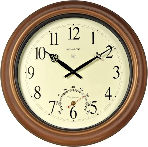 AcuRite 18" Atomic Metal Outdoor Clock 50314A2