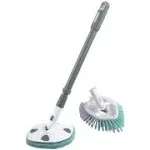 Casabella Tub and Tile Brush with 28" Extendable Handle and Scrubber Pad Attachment