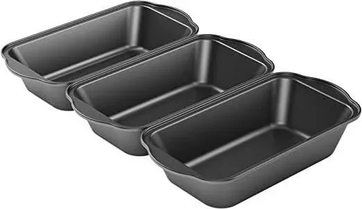 3 Pack Nonstick Carbon Steel Baking Bread Pan Large Loaf Pan 9 1/2 x 5 NEW