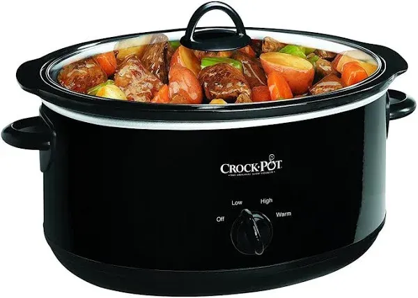 Crock-Pot Large 8 Quart Oval Manual Slow Cooker and Food Warmer Black Kitchen