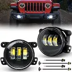 Nilight 4 Inch LED Fog Light Assembly for Jeep Wrangler JK Unlimited JKU