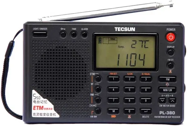 Tecsun PL380 DSP AM FM Shortwave LW PLL Radio PL-380 World Band Receiver