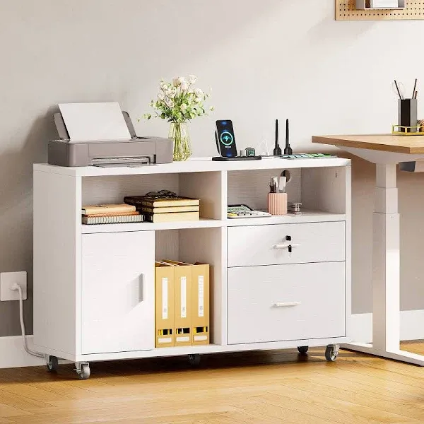 YITAHOME 2 Drawer File Cabinet with Charging Station