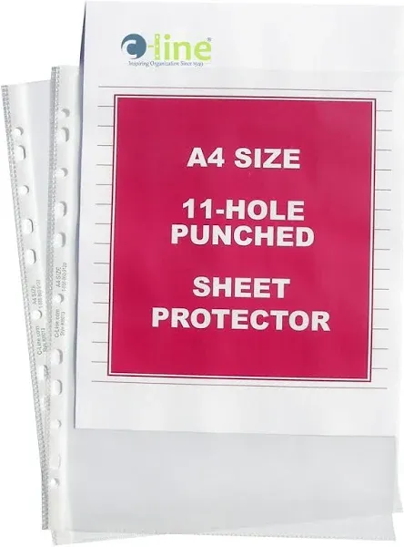 C-Line Top Loading 11-Hole Punched Sheet Protector