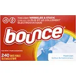 Bounce Fresh Fabric Softener Dryer Sheets,Linen Scented,No Wrinkels/Stati<wbr/>c 240ct