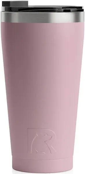 RTIC 16 oz Pint Tumbler Insulated Stainless Steel Metal Portable Travel Cup with Lid, Hot and Cold Drink, Dusty Rose